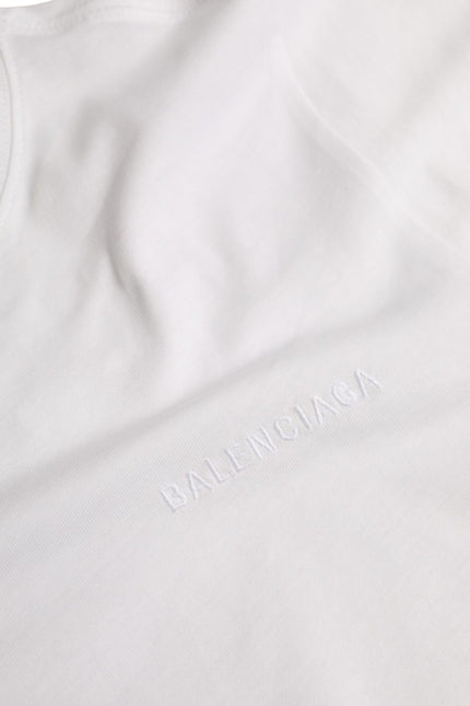 Balenciaga White Cotton Crew Neck Short Sleeves T-shirt