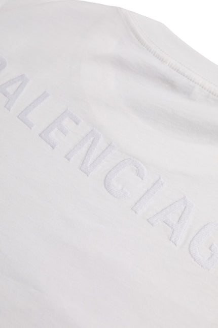 Balenciaga White Cotton Crew Neck Short Sleeves T-shirt