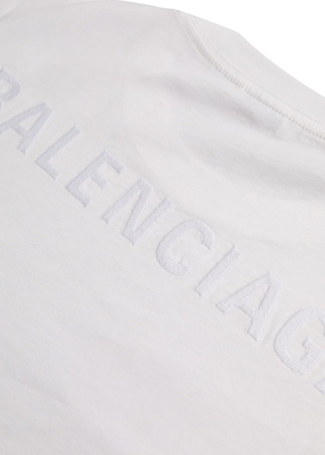 Balenciaga White Cotton Crew Neck Short Sleeves T-shirt