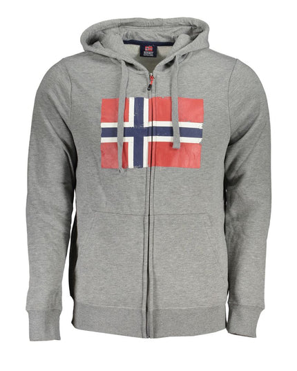 Norway 1963 Sleek Gray Hooded Fleece Sweatshirt