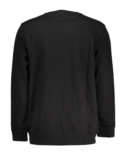 Vans Sleek Black Cotton Sweatshirt with Logo Print