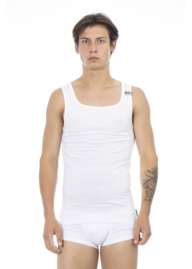 Bikkembergs White Cotton Men Tank Top