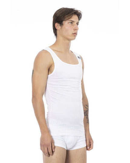 Bikkembergs White Cotton Men Tank Top