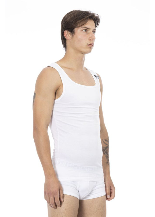 Bikkembergs White Cotton Men Tank Top