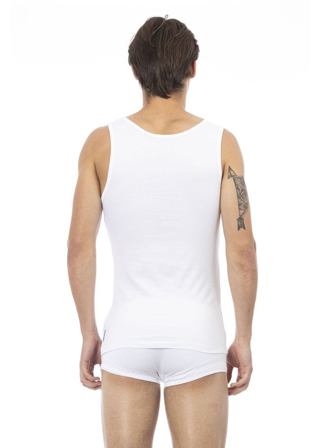 Bikkembergs White Cotton Men Tank Top