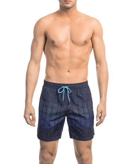 Bikkembergs Blue Polyester Men Swim Short