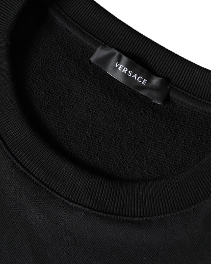 Versace Black Medusa Fleece Cotton Crew Neck Sweatshirt Sweater