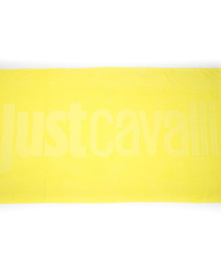 Just Cavalli Yellow Cotton Men Beach Towel