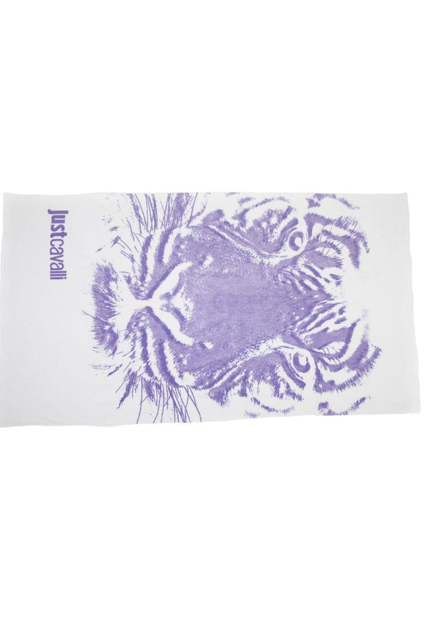 Just Cavalli White Cotton Men Beach Towel