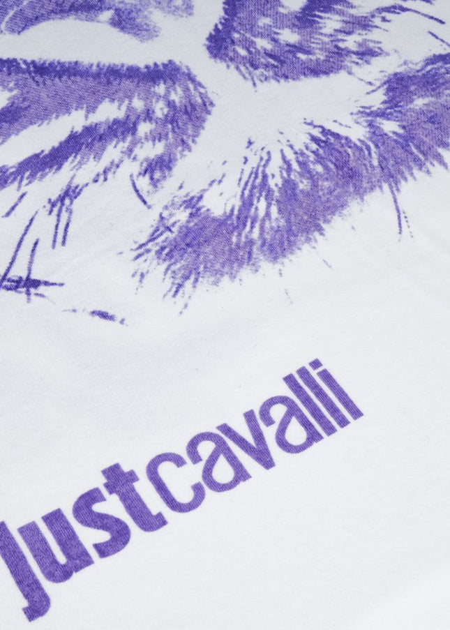 Just Cavalli White Cotton Men Beach Towel