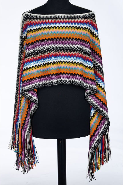 Missoni Multicolor Wool Women Poncho