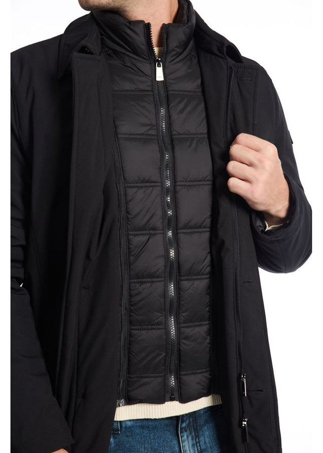 Baldinini Trend Black Polyester Men Jacket