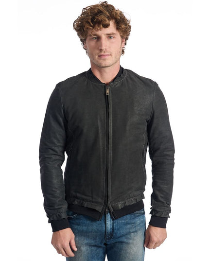 Roberto Pepe Luxury "Gray Lambskin Men Jacket"