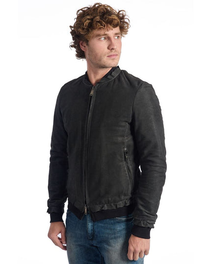 Roberto Pepe Luxury "Gray Lambskin Men Jacket"