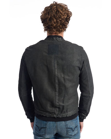 Roberto Pepe Luxury "Gray Lambskin Men Jacket"