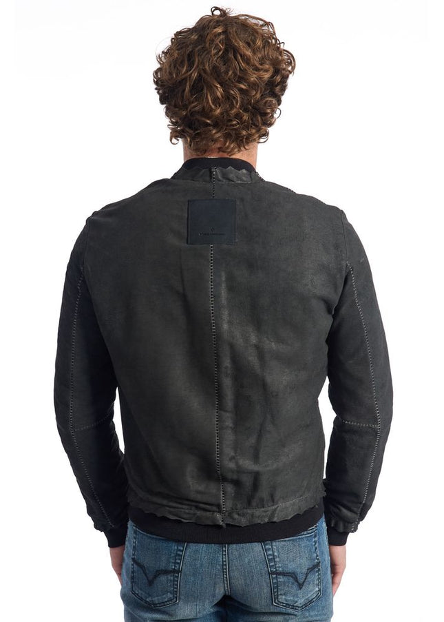 Roberto Pepe Luxury "Gray Lambskin Men Jacket"