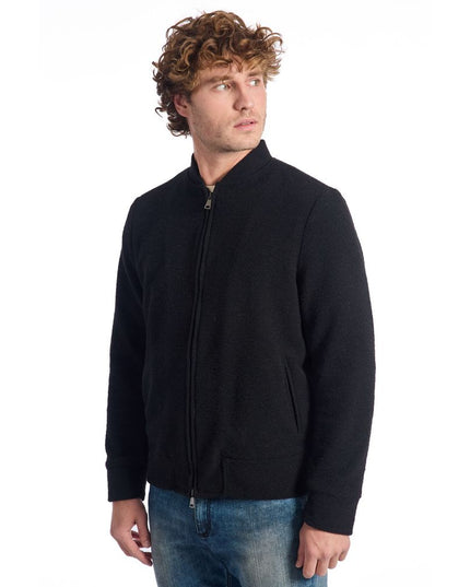 Roberto Pepe Luxury Black Wool Men Jacket