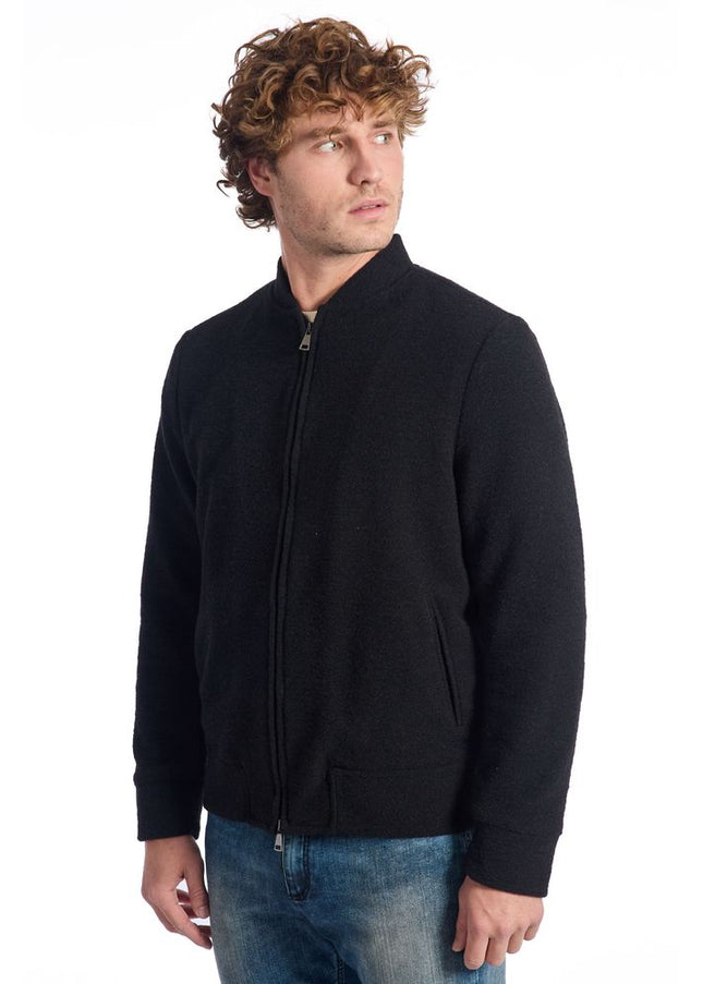 Roberto Pepe Luxury Black Wool Men Jacket