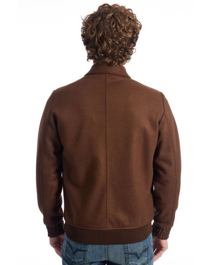 Roberto Pepe Luxury Brown Polyester Men Jacket