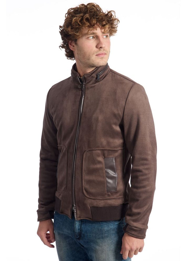 Roberto Pepe Luxury Brown Ecomontone Men Jacket