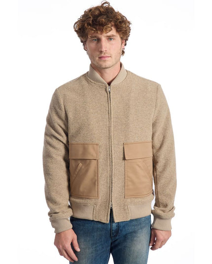 Roberto Pepe Luxury Beige Wool Men Jacket