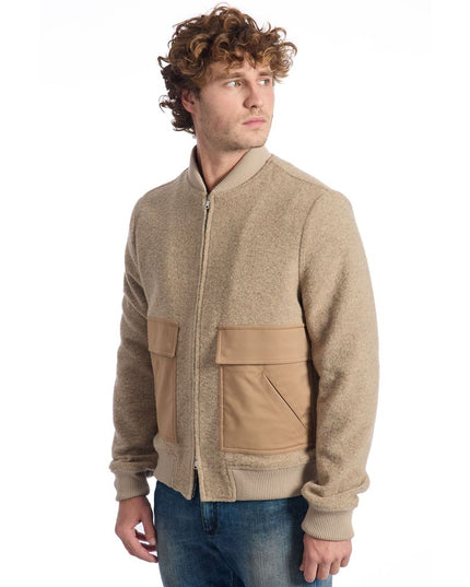 Roberto Pepe Luxury Beige Wool Men Jacket