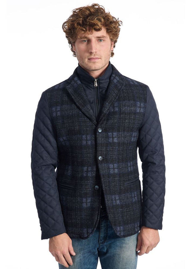 Roberto Pepe Luxury Blue Wool Men Jacket