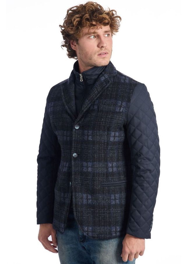 Roberto Pepe Luxury Blue Wool Men Jacket