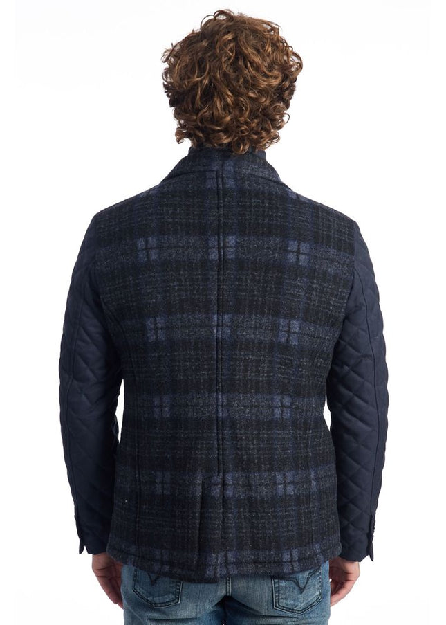 Roberto Pepe Luxury Blue Wool Men Jacket