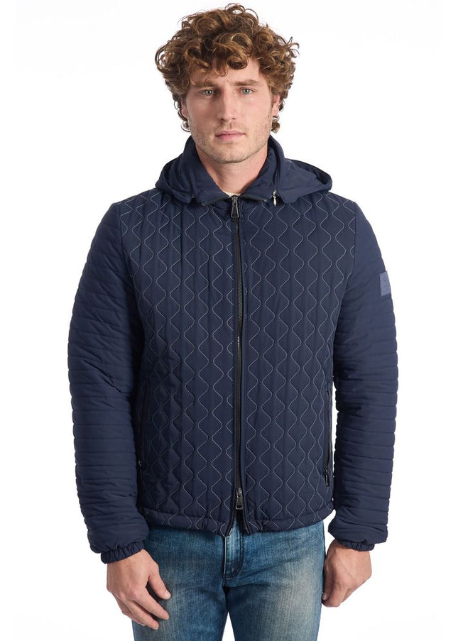 Roberto Pepe Luxury Blue Polyamide Men Jacket