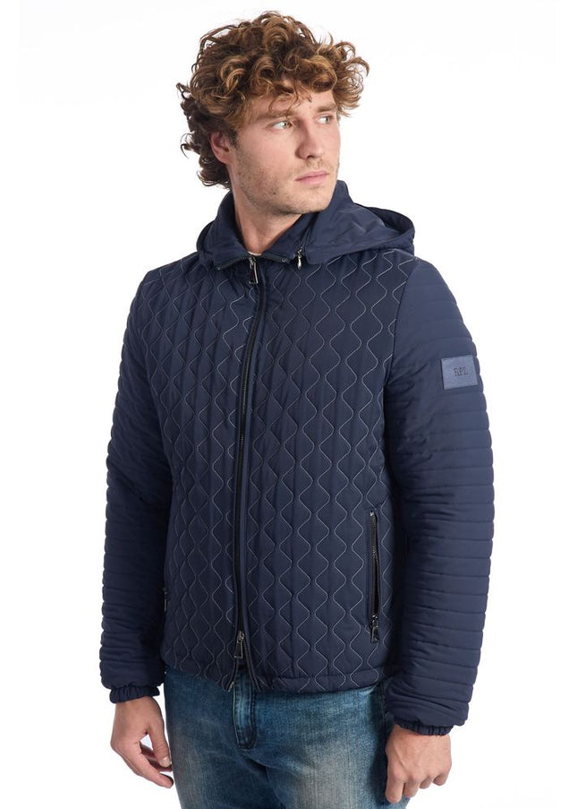 Roberto Pepe Luxury Blue Polyamide Men Jacket