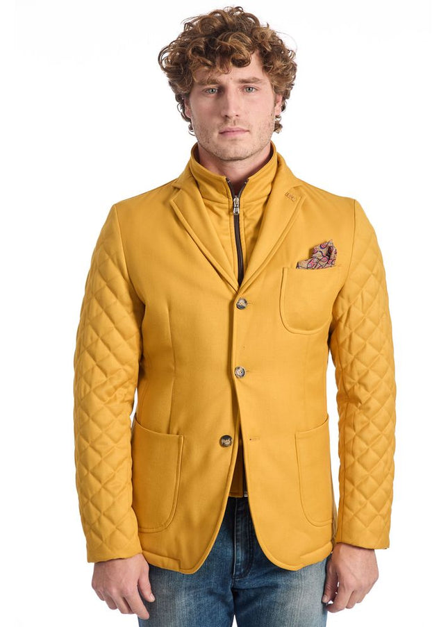 Roberto Pepe Luxury Yellow Viscose Men Jacket