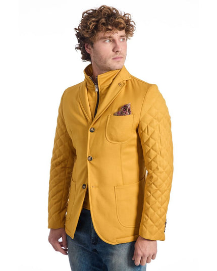 Roberto Pepe Luxury Yellow Viscose Men Jacket