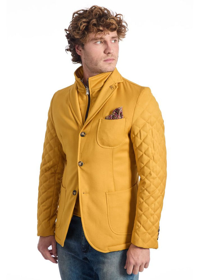 Roberto Pepe Luxury Yellow Viscose Men Jacket