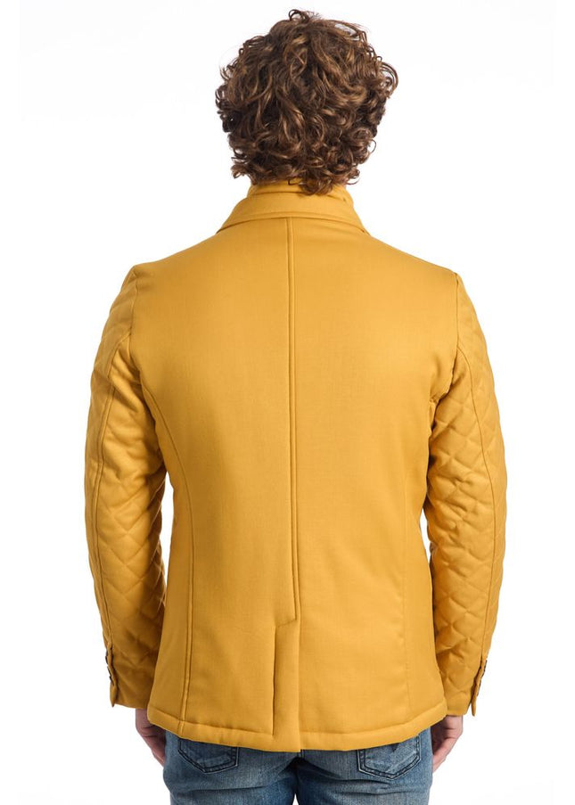 Roberto Pepe Luxury Yellow Viscose Men Jacket