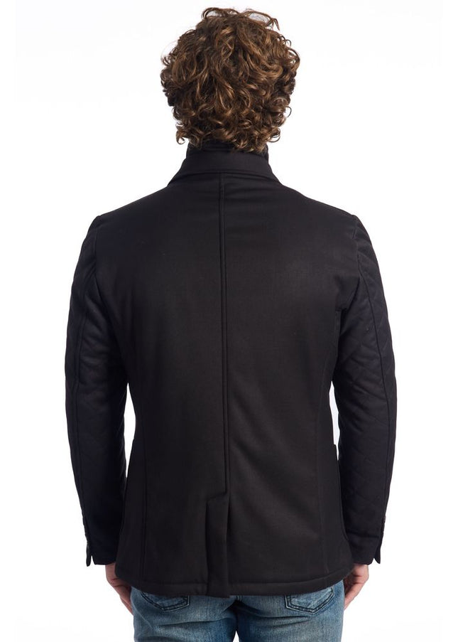 Roberto Pepe Luxury Black Viscose Men Jacket