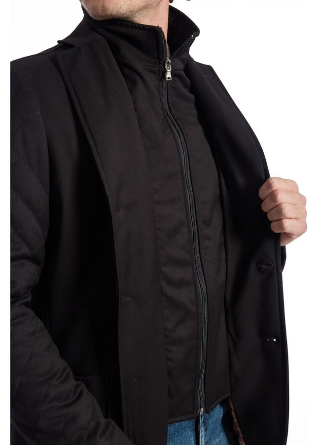 Roberto Pepe Luxury Black Viscose Men Jacket