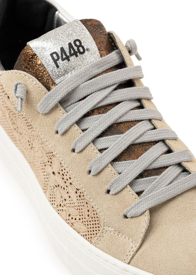 P448 Beige Leather Sneaker