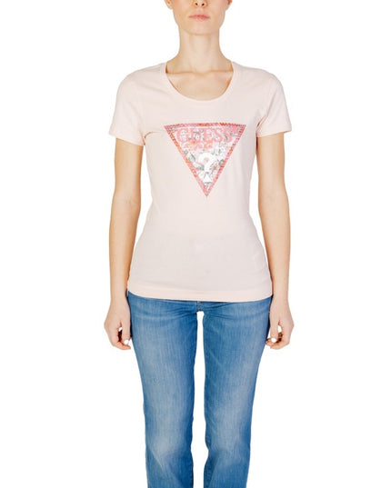 Guess Women T-Shirt-Clothing T-shirts-Guess-pink-XS-Urbanheer