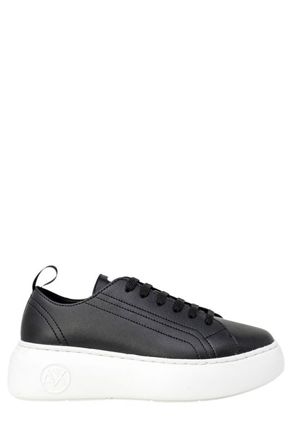 Armani Exchange Black Synthetic Leather Sneaker