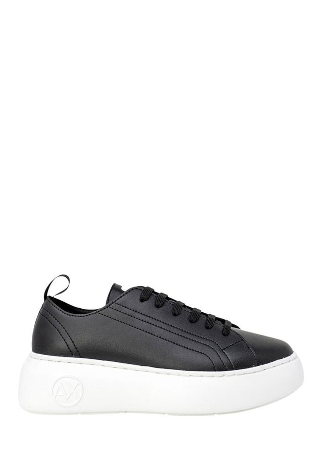 Armani Exchange Black Synthetic Leather Sneaker