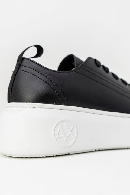 Armani Exchange Black Synthetic Leather Sneaker