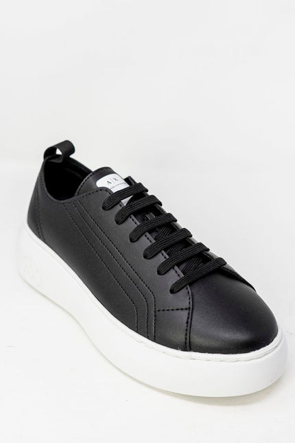 Armani Exchange Black Synthetic Leather Sneaker