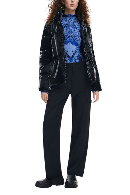 Desigual Black Polyester Jackets & Coat