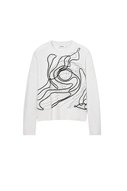 Desigual White Cotton Sweater