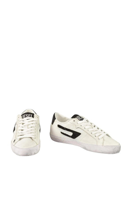 Diesel White Leather Sneaker