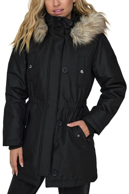 Only Black Polyester Jackets & Coat