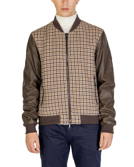 Gianni Lupo Brown Polyester Jacket