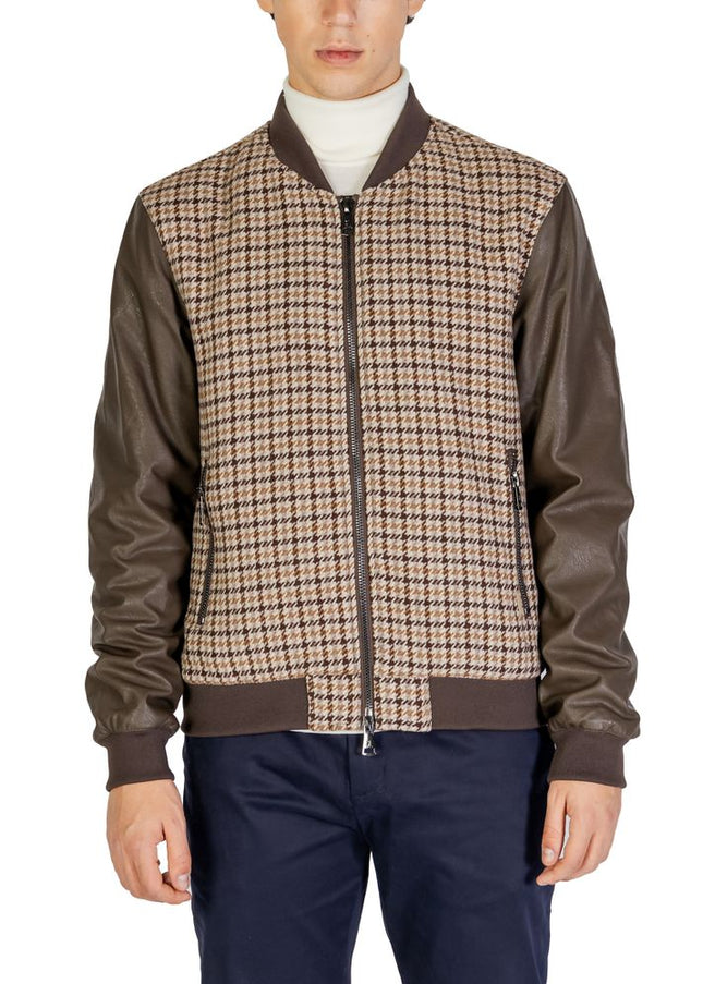 Gianni Lupo Brown Polyester Jacket