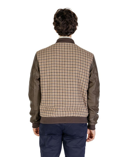 Gianni Lupo Brown Polyester Jacket